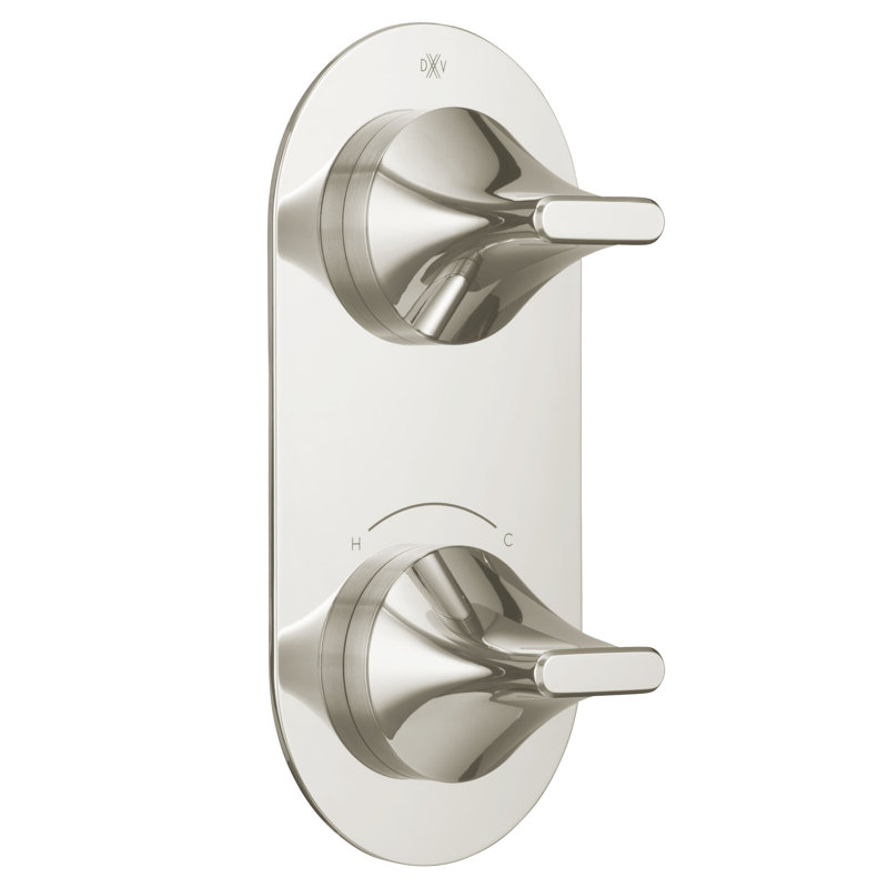 DXV Modulus 2-handle Thermostatic Valve Trim, Platinum Nickel