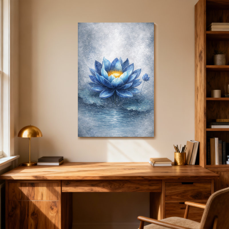 Plantes et fleurs, fleur de lotus bleue, art de la réflexion de l'eau