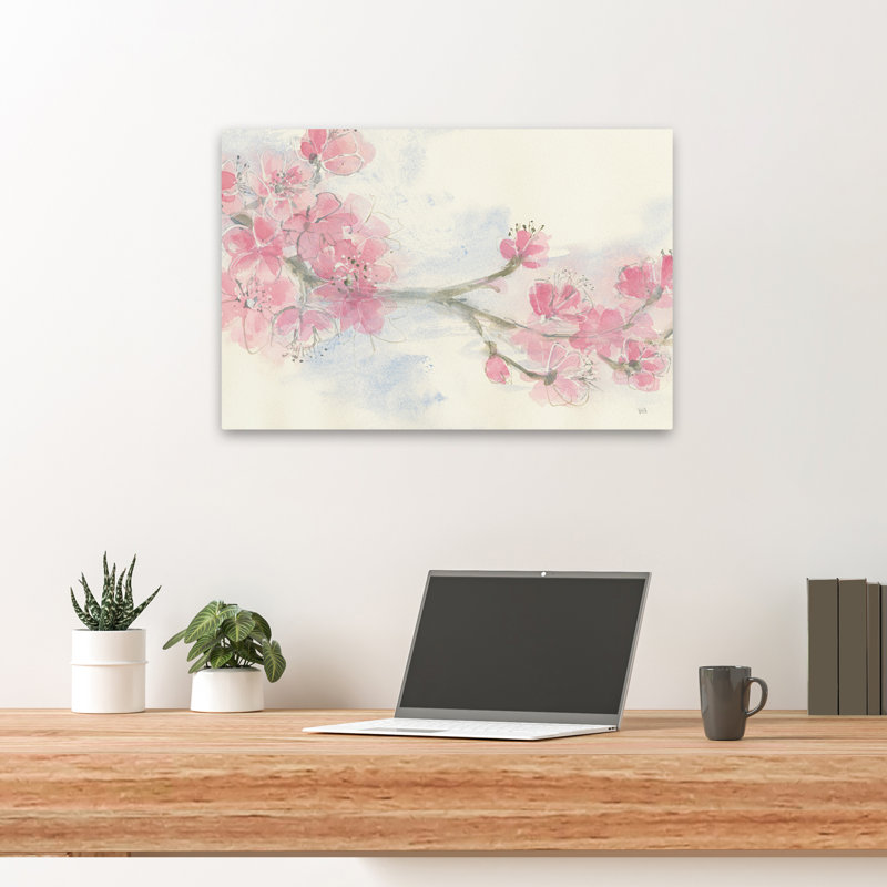 Fleurs de cerisier II - culture de fleurs asiatiques, H 16 po x l 24 po