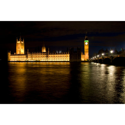 Big Ben at Night 1 Piece Wrapped Canvas Wall Art