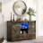 47" Farmhouse Sliding Barn Door Dresser With Led Lighting, 2 Drawers & Adjustable Shelves, Rustic Storage Cabinet Tv Stand For Bedroom Or Living Room-1348884847