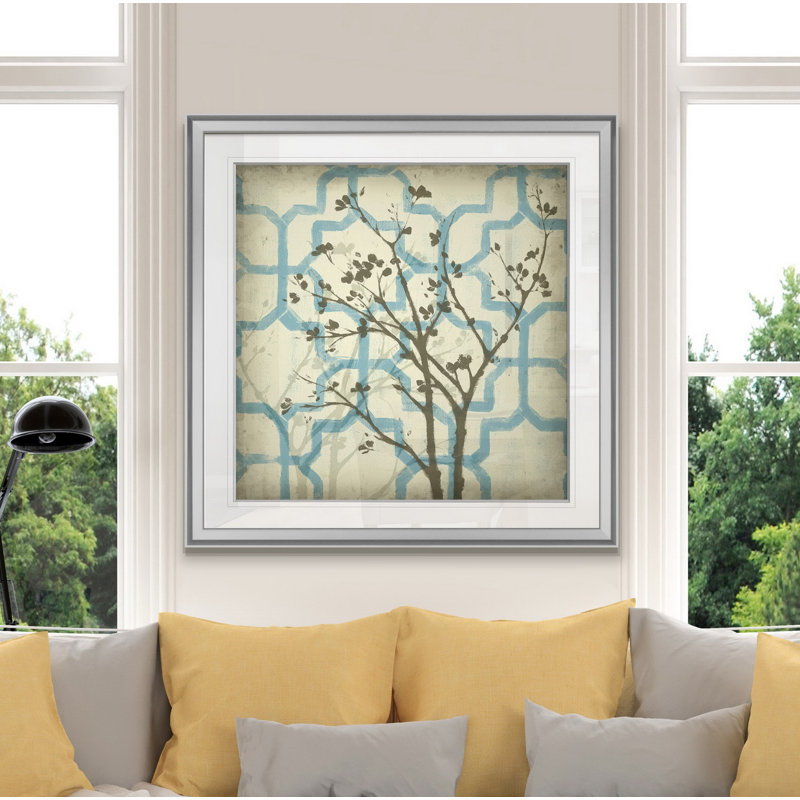 « silhouette & pattern ii », peinture, H 16 po x l 16 po x P 1,5 po, Encadrement argenté