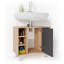 Harek 60cm Single Bathroom Vanity Base Only in Brown/Black