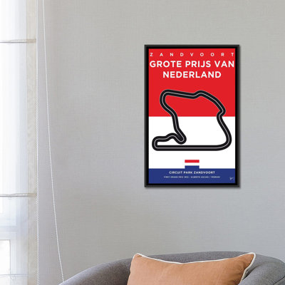 F1 Zandvoort Race Track Minimal Poster by Chungkong - Wrapped Canvas Gallery-Wrapped Canvas Giclée