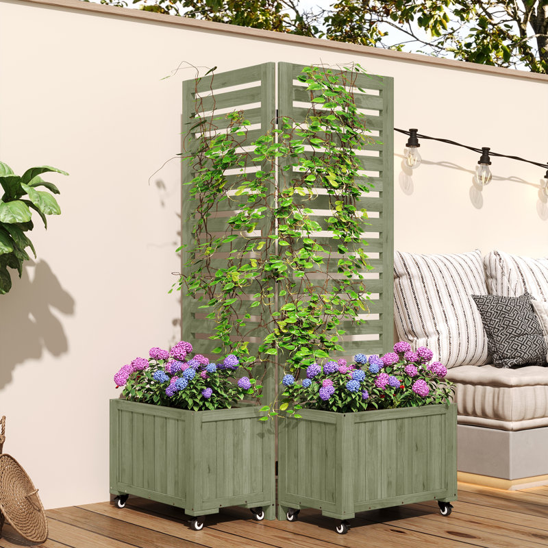 Wood Planter Box, Green