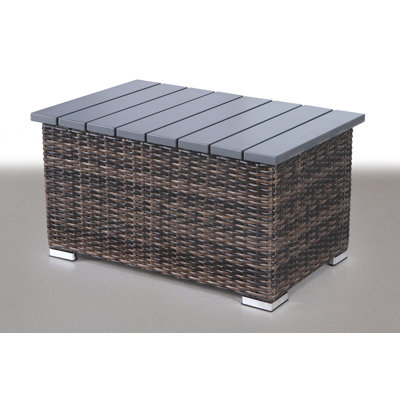 Brown Wicker Fully Assembled Aluminum Top Coffee Table by Winston Porter