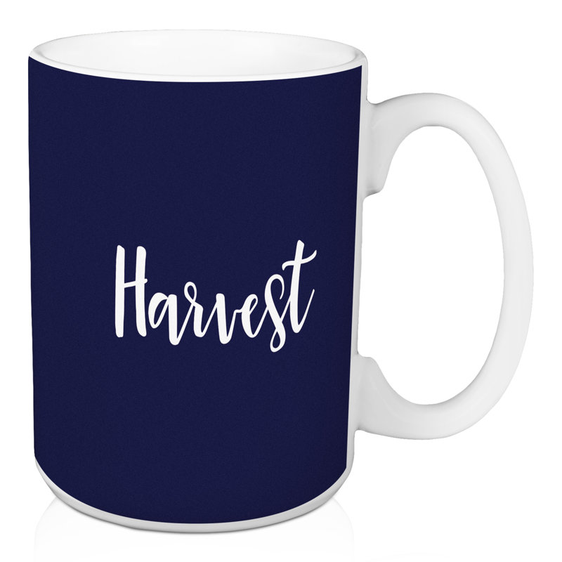 Grande tasse à café harvest Natal, Bleu marine