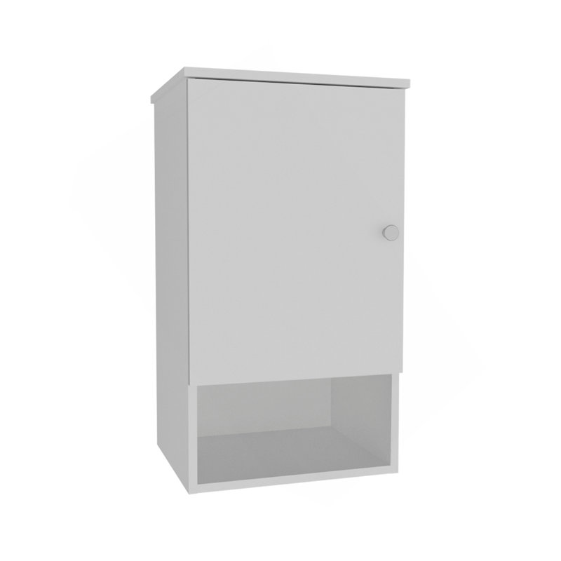 Armoire à pharmacie de 28 po de haut Bathbi avec deux tablettes intérieures et une tablette ouverte, Blanc
