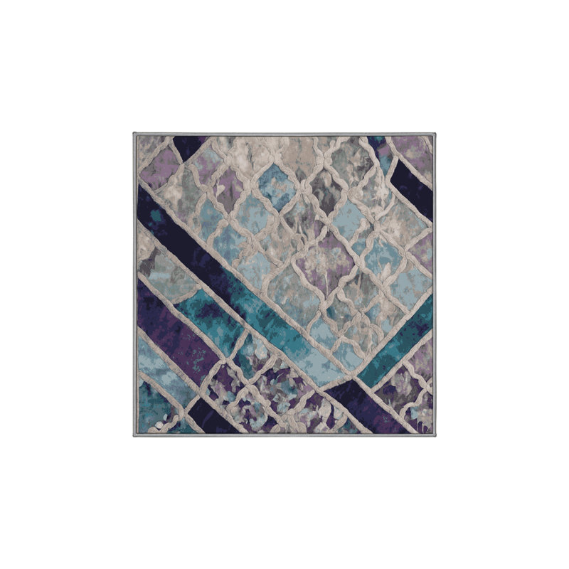 Tapis gris soyeux et moelleux, Carré 3 pi