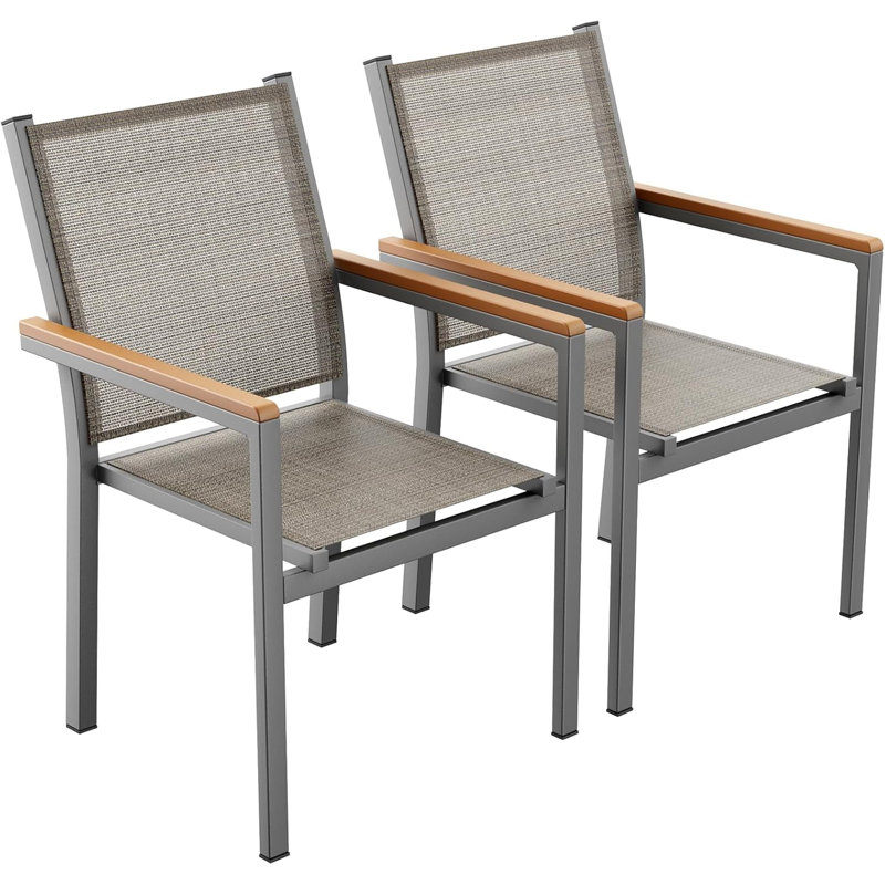 Aluminum Outdoor Lounge Chair, Linen Brown