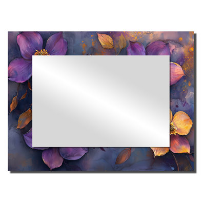 Lavender Dogwood Flowers Branches Of Elegance - Floral Mirror For Wall Art Decor - Printed On Metal