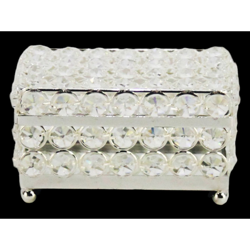 Boîte à bijoux en métal et cristal