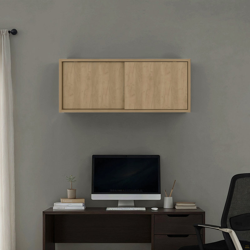 Armoire de rangement murale en chêne naturel