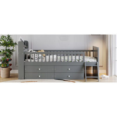 Twin Bed Frame with Storage 4 Drawers