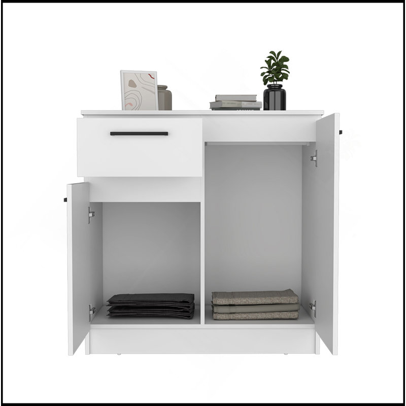 Commode Carlin, chambre à coucher, blanc, Blanc