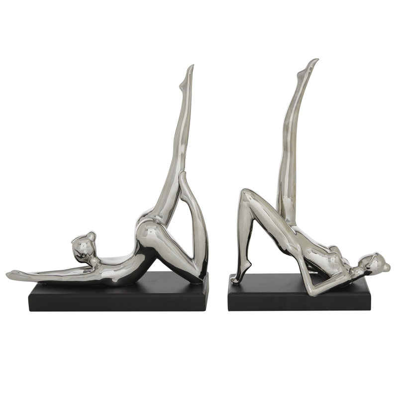 Ensemble de 2 figurines de yoga en céramique Weddel