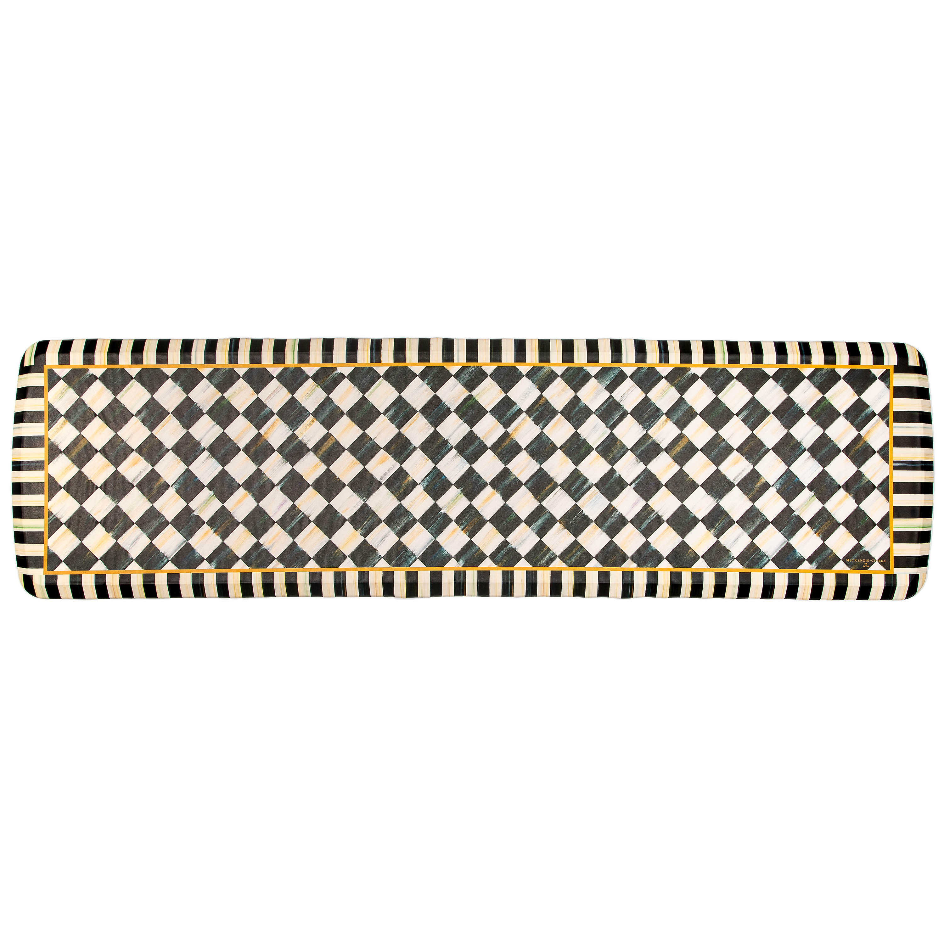 Courtly Check Double Indoor Door Mat Mackenzie - Black/Indigo/Yellow 24 W x 36 L