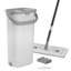 Mop And Bucket With Wringer Set, Wet & Dry Dual-chamber System, Flat Mop With 360° Rotation & Stainless Steel Handle, 3 Washable Microfiber Pads For Hardwood, Tile, Vinyl Floors