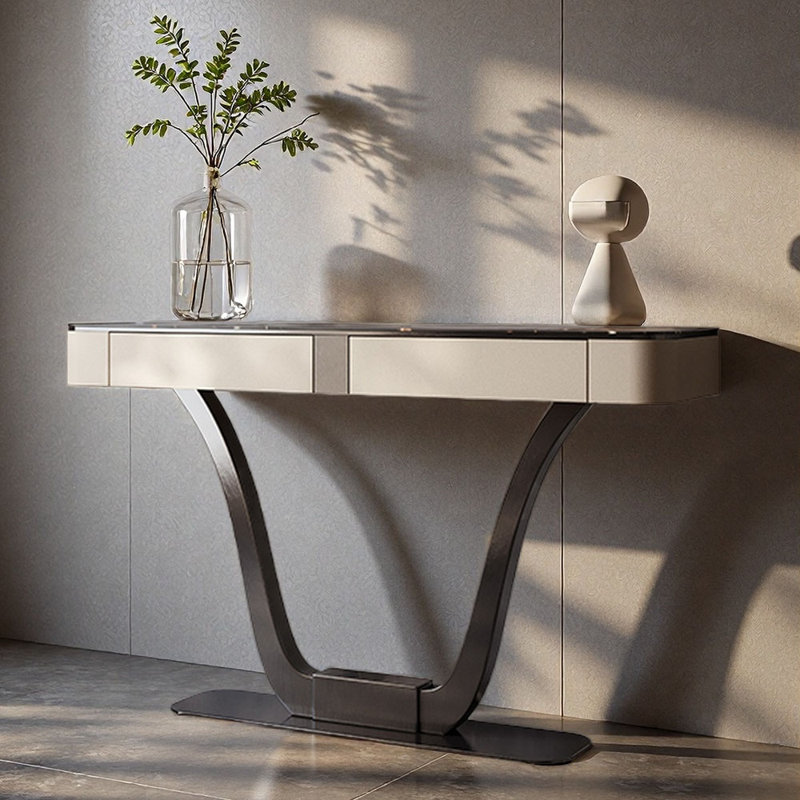 Console légère, luxueuse et moderne, Noir, H 35 po x l 47,2 po x P 13,8 po