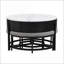Table basse à plateau relevable moderne avec rangement et amp; 3 repose-pieds, blanc et amp; Noir - peu encombrant Polyvalent-1299390621-1299390627