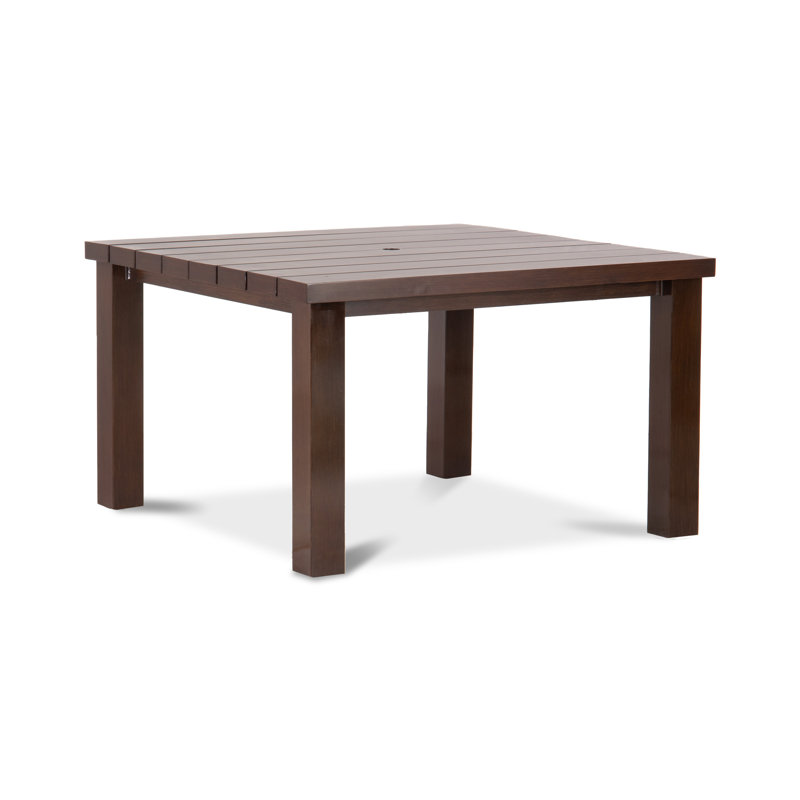 Pearson 50X50 Square Plank Aluminum Dining Table