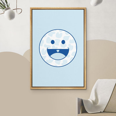 Bright Preppy Animals Blue Pattern Smiley Face Emoji Kids Pop Culture Modern Pop Art Artwork Girl's Bedroom Decor -  IDEA4WALL, FCV-AB04-2212-YUK44-B.WD-24x36