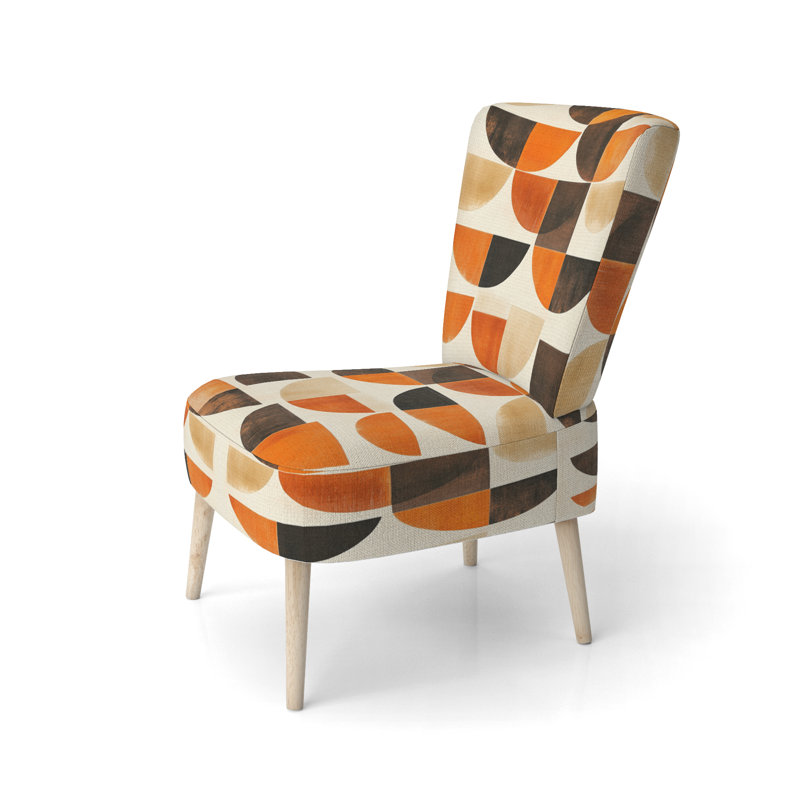 Chaise d'appoint abstraite Mid-Century rembourrée - Chaise d'appoint Crescent, Chaise d'appoint sans accoudoirs