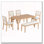 Ensemble de salle à manger extensible 6 pièces avec banc et pieds sculptés (bois naturel délavé) 6 pièces
