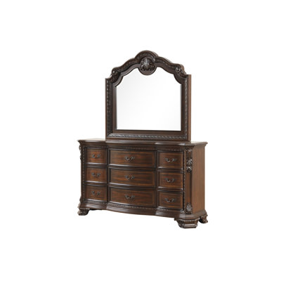 Miroir de style traditionnel avec cadre en bois en noyer