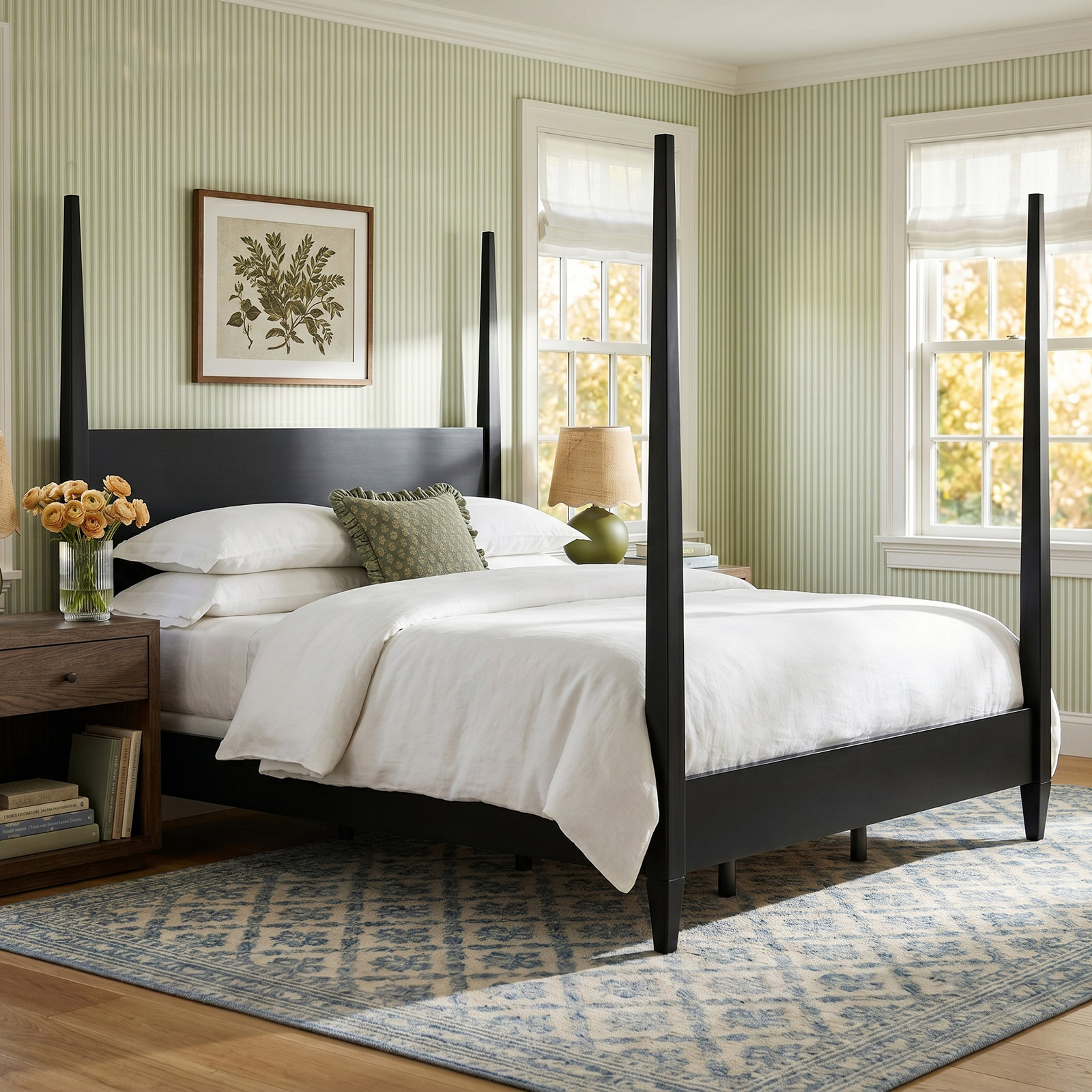 Mya Four Poster Bed, Black, King