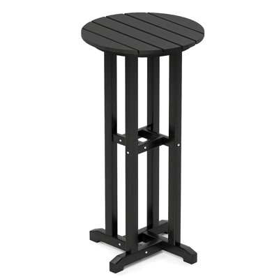 21.5" Round Patio Bar Table with Slatted Table Top by Ebern Designs