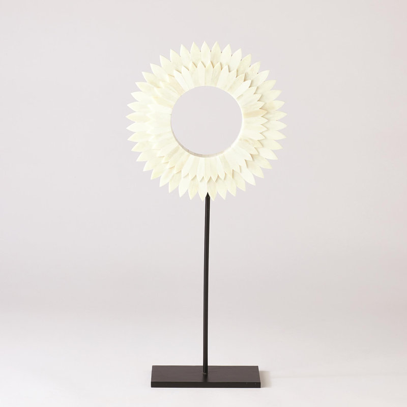 Two Layer Bone Sunburst Mounted Ring, 22" H x 10" W x 4" D