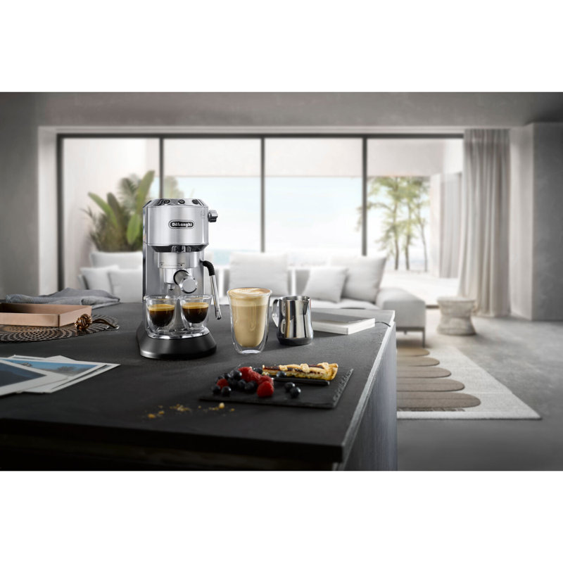 Silver Stainless Steel Automatic Espresso Machine with Steam Wand