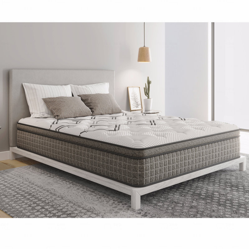 Matelas hybride 12,5 po en cuivre rafraîchissant avec plateau luxueux Euro, Grand lit