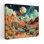 «Dreamy Desert Adventure», art mural de paysage de cheval de cactus rétro coloré