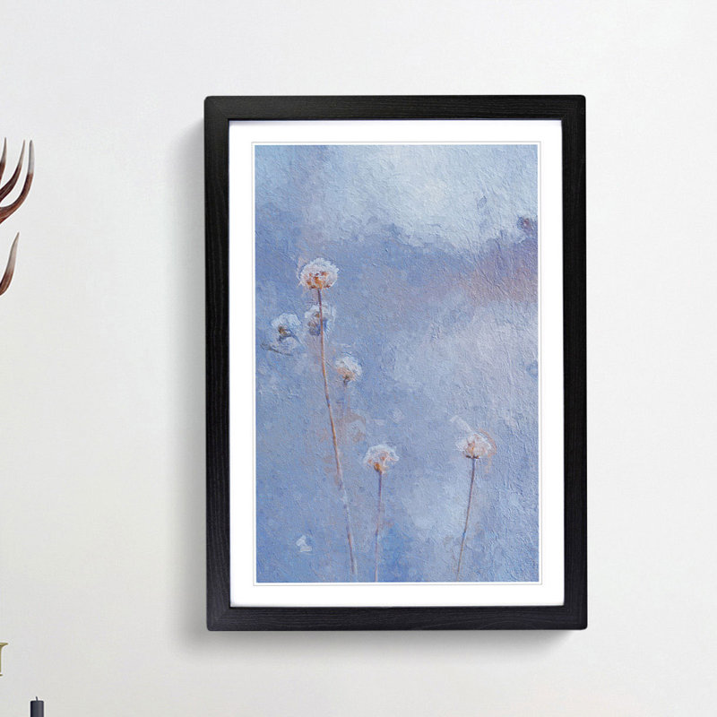 View of the Wild Flowers - Picture Frame Painting Print, 48cm H x 36cm W x 2cm D, Black Framed