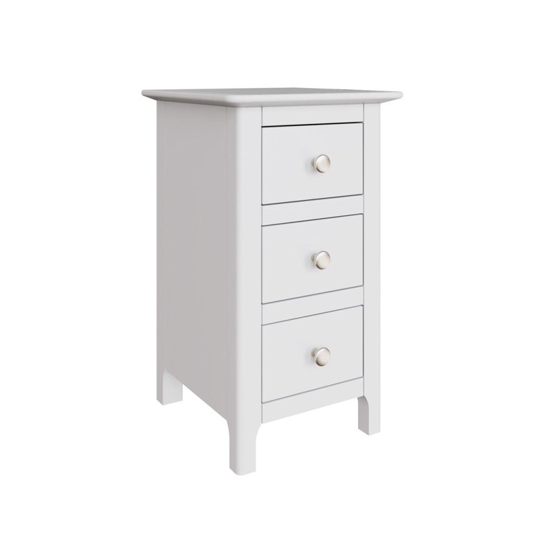 Accetturri 3 Drawer Bedside Table Nightstand Cabinet in Grey, Putty or Ivory White, Ivory White