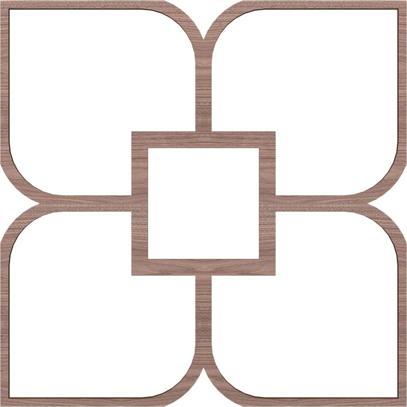 Charpente de plafond décorative Olivia, Noyer, H 39 po x l 39 po x P 0,375 po
