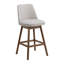  Tabouret de comptoir pivotant 26 po Rowan, finition noyer, siège en tissu de lin doux-1785634423