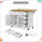 52" White Farmhouse Kitchen Island with Drop-Leaf, Spice Rack & 5 Drawers-1385964381