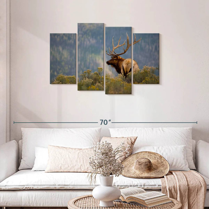 Brampt Huge Bull Elk, 27" H x 43" W
