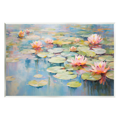 Modern Lily Pad Painting Wall Plaque Art by Gina Kelly