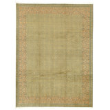 Hand Knotted Wool Oriental Area Rug in Green