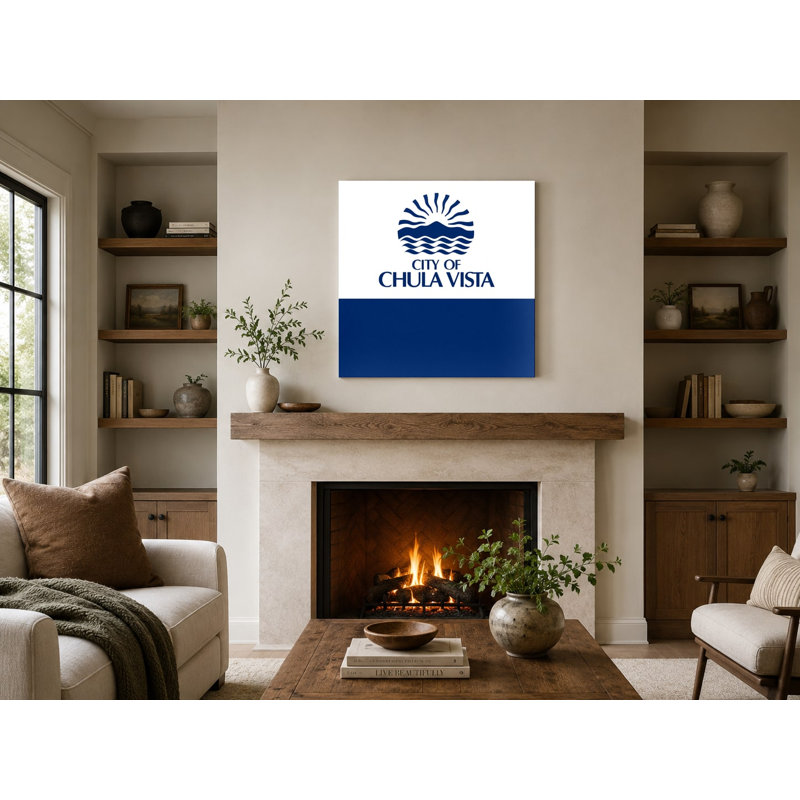 «Chula Vista City Flag», art mural sur toile de la Californie, 16" H x 16" W