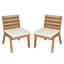 Ensemble de 2 chaises d'extérieur en bois d'acacia avec coussins lavables beiges pour le confort du patio et du jardin