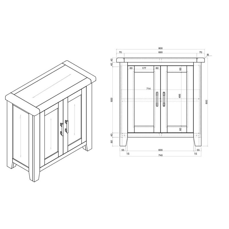 Abby 38cm Sideboard