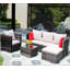 Support de parasol robuste pour patio avec motif en rotin