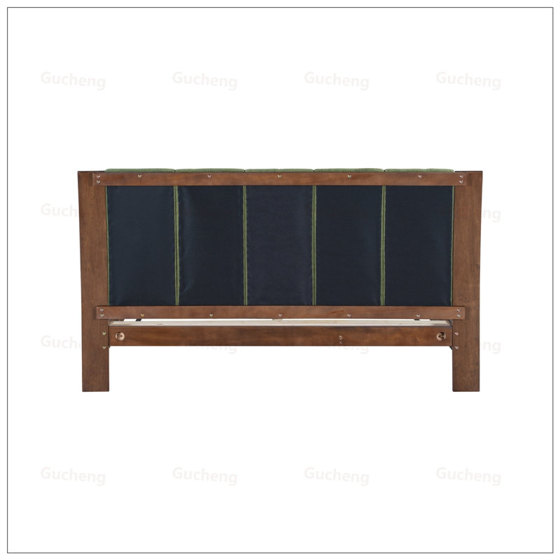 Cadre de lit en bois de pin de qualité supérieure avec tête de lit, design Mid-Century moderne pour le confort et le style