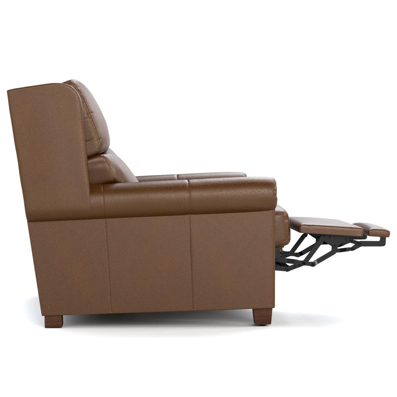 Woodlands Small Roll Arm Motion Loveseat With Nails, Selvano Bark, No