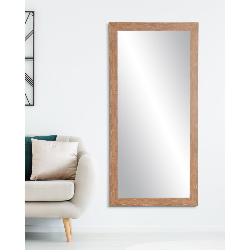 Miroir mural Cheesman, 71 po x 32 po, Brun/rouge